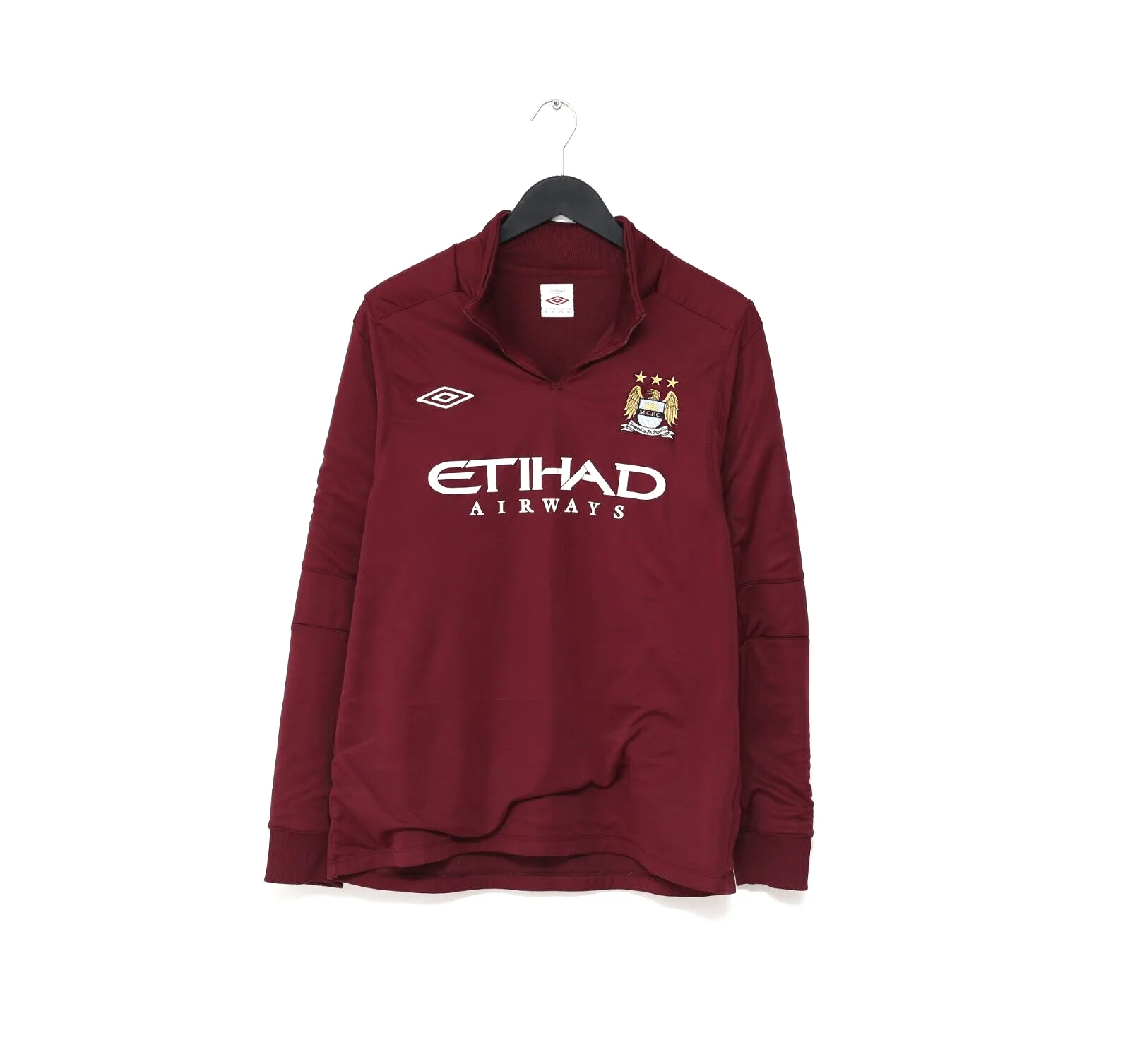 2010/12 Manchester City Vintage Umbro Football 1/4 Zip Jacket Track Top (L/XL)