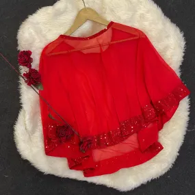 A Beautiful Red Sequence Bordered Poncho