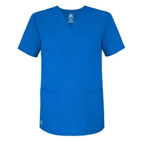 Adar Universal Unisex V-Neck 2 Pocket Scrub Top Regal Blue M