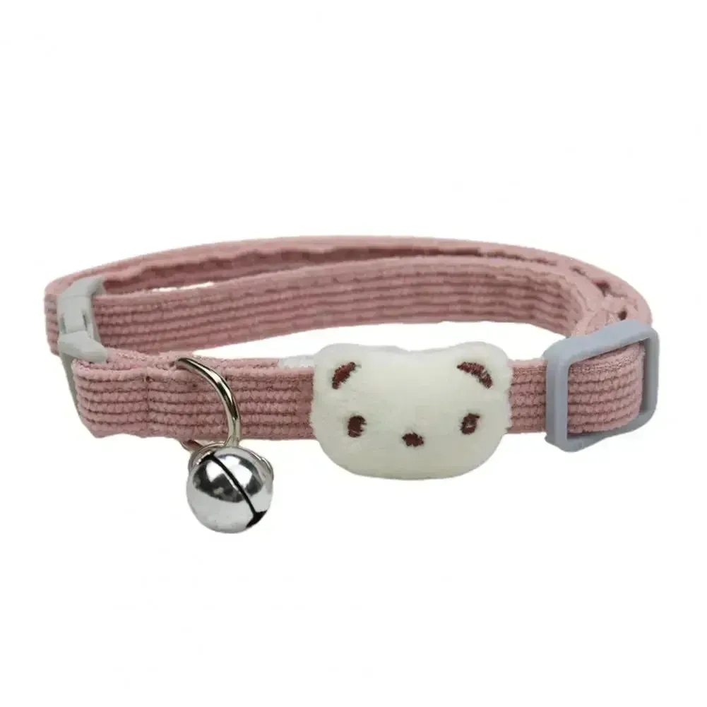 Adjustable Cartoon Style Pet Collar with Bell for Small Dogs & Cats