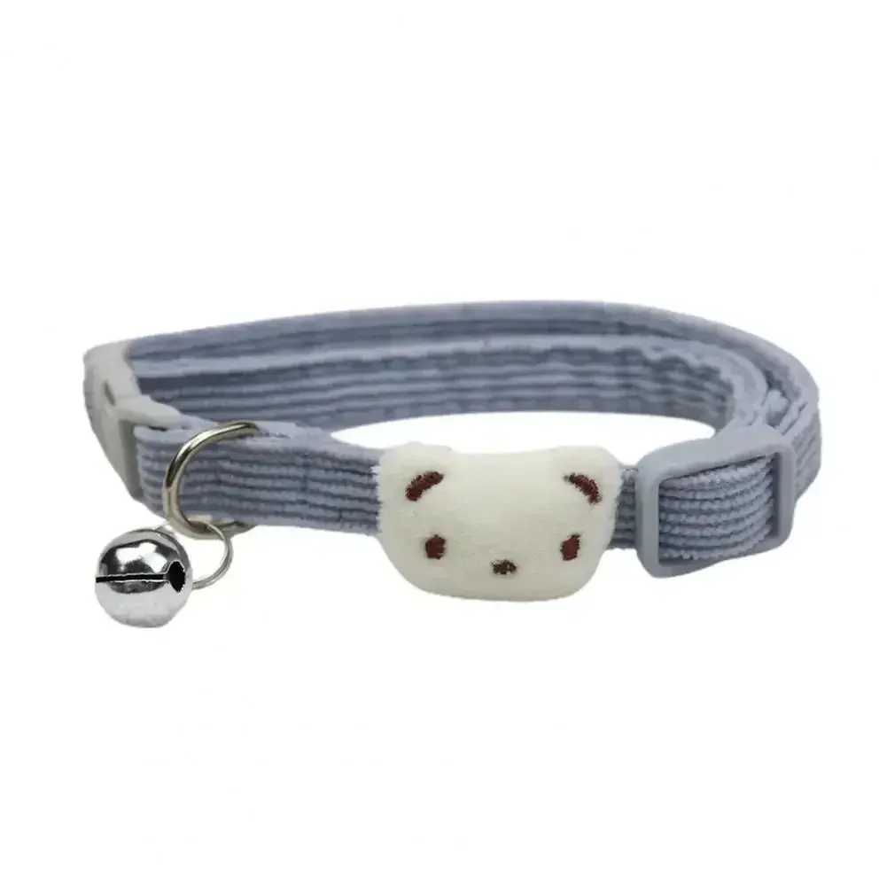 Adjustable Cartoon Style Pet Collar with Bell for Small Dogs & Cats