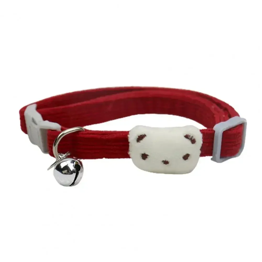 Adjustable Cartoon Style Pet Collar with Bell for Small Dogs & Cats