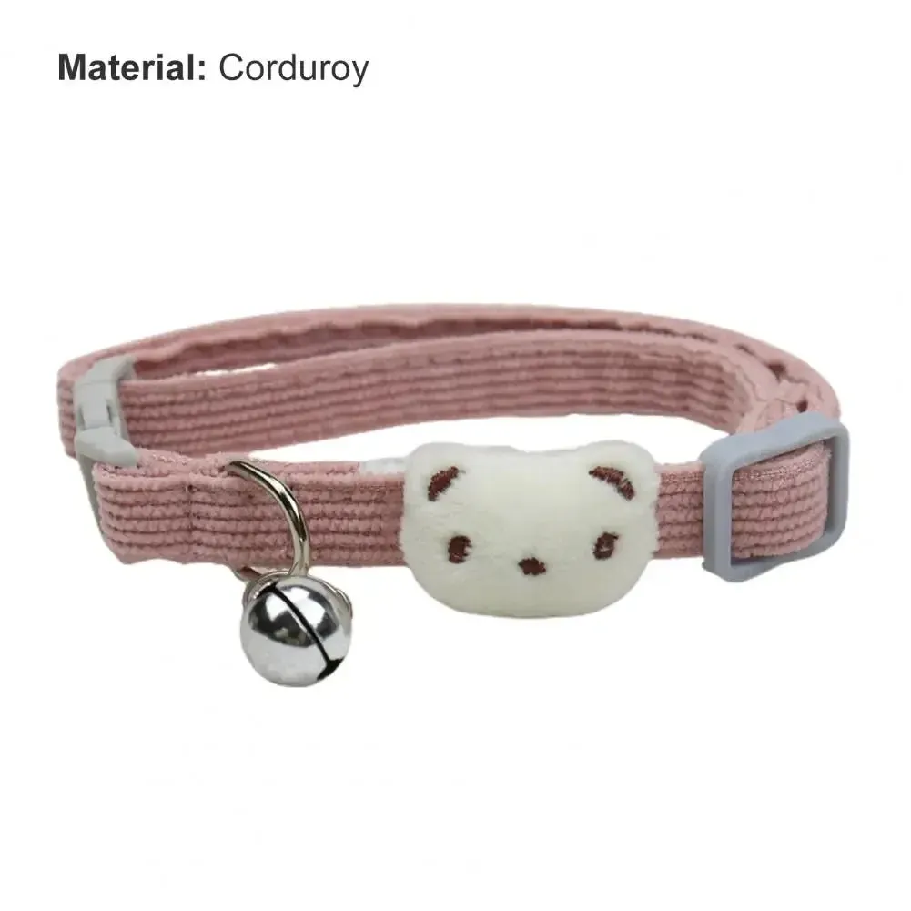 Adjustable Cartoon Style Pet Collar with Bell for Small Dogs & Cats