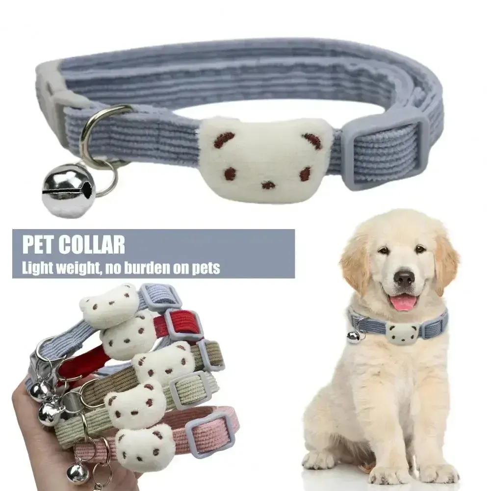 Adjustable Cartoon Style Pet Collar with Bell for Small Dogs & Cats