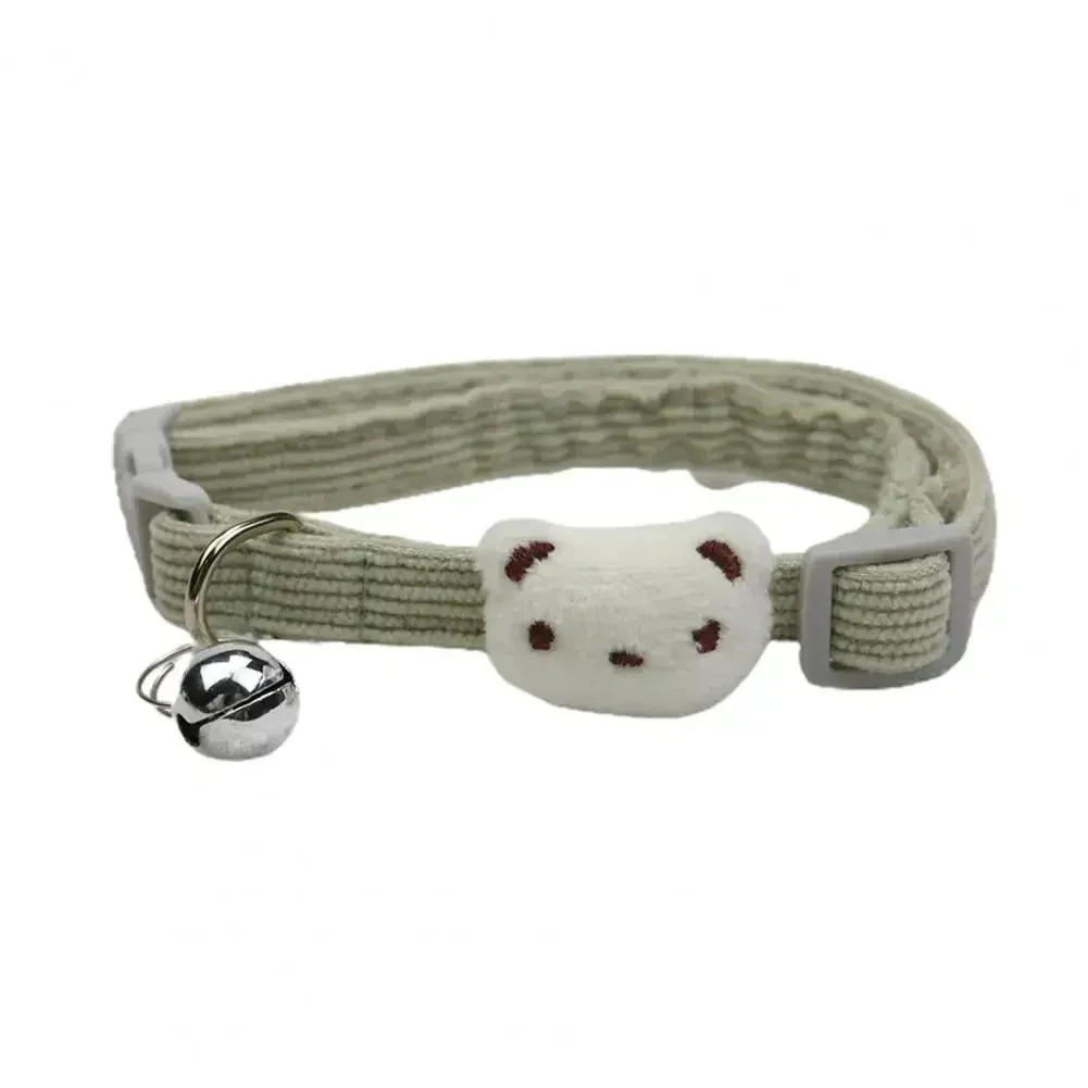 Adjustable Cartoon Style Pet Collar with Bell for Small Dogs & Cats