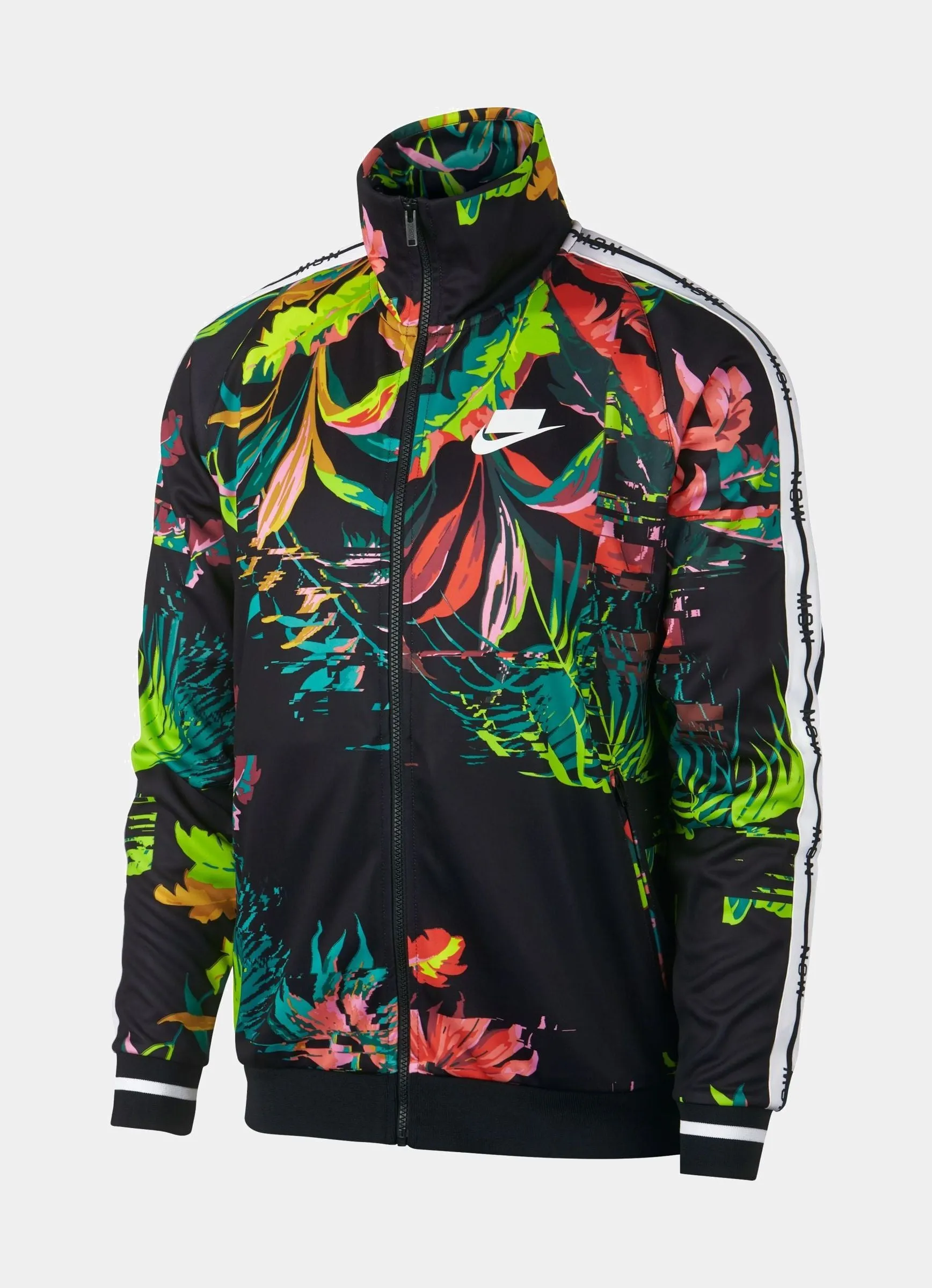 All Over Print Palm Mens Track Jacket (Black/Multi)