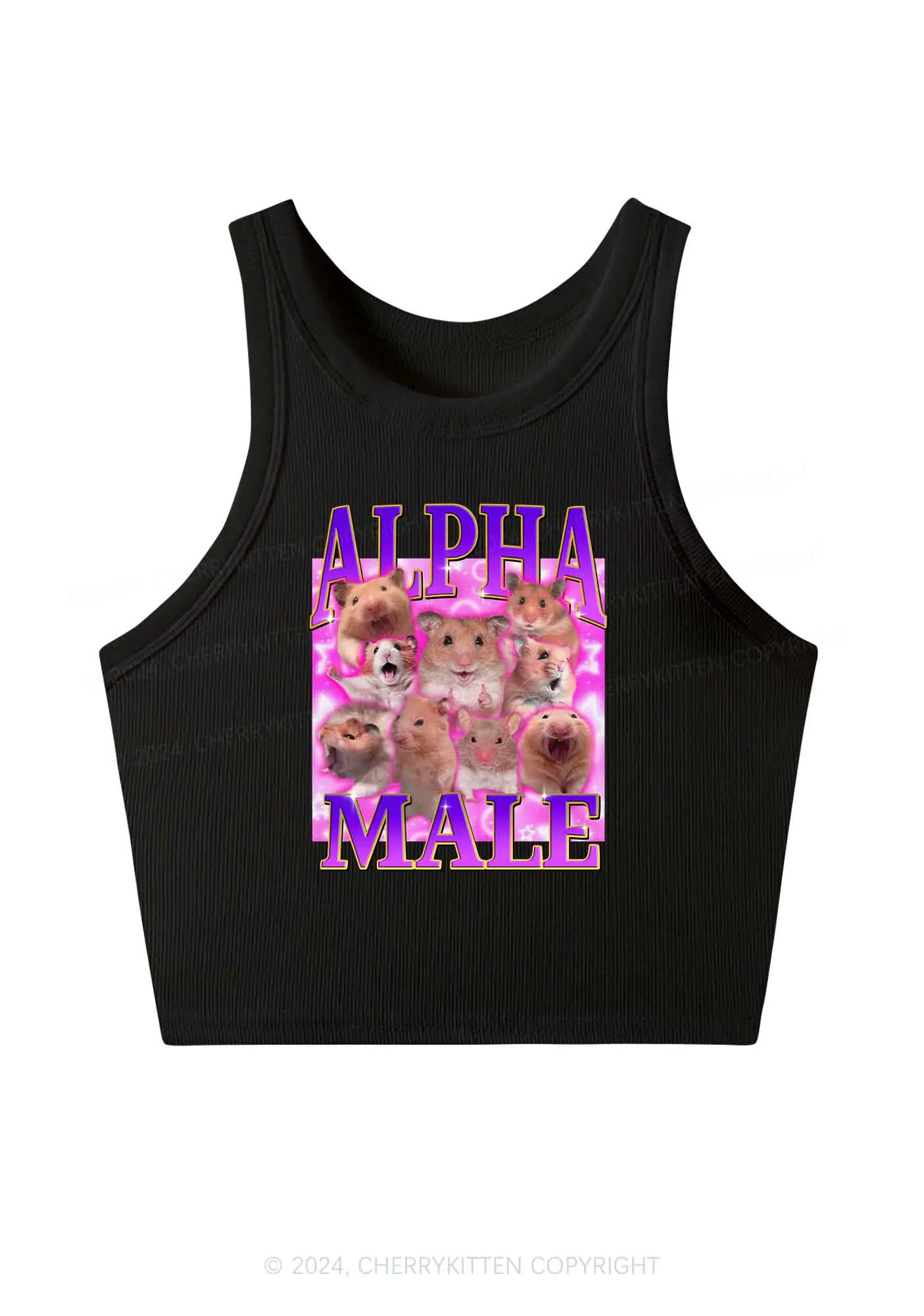 Alpha Male Hamster Y2K Crop Tank Top Cherrykitten