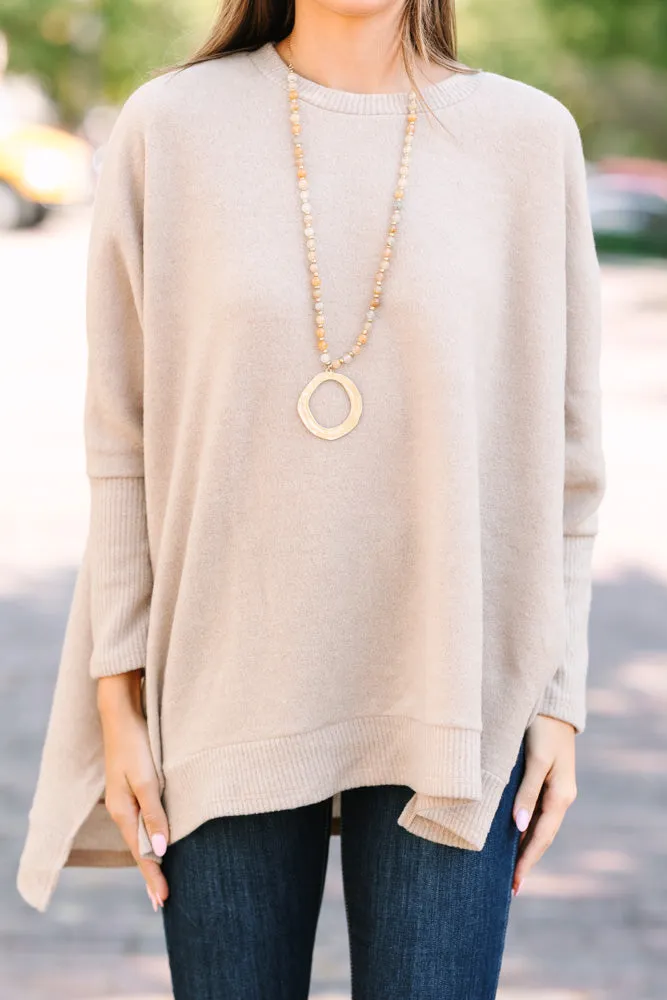 Always Fun Taupe Brown Tunic