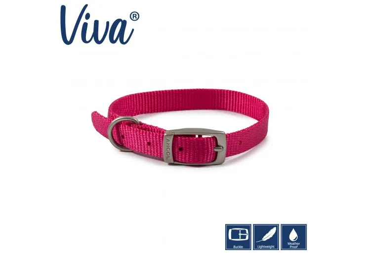 Ancol - Viva Nylon Buckle Collar - Blue - Size 4 (35-43cm)