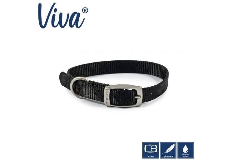 Ancol - Viva Nylon Buckle Collar - Blue - Size 4 (35-43cm)