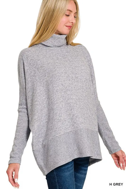 ANDY BRUSHED MELANGE HACCI TURTLENECK SWEATER S-XL