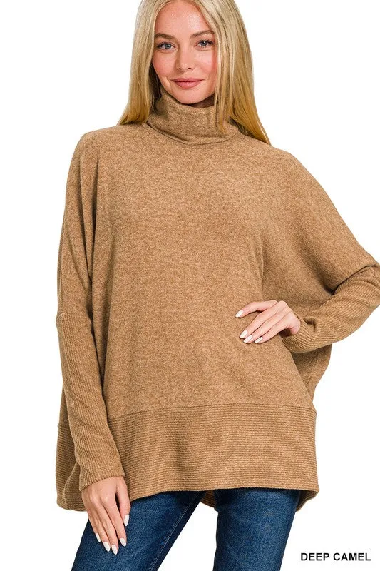 ANDY BRUSHED MELANGE HACCI TURTLENECK SWEATER S-XL