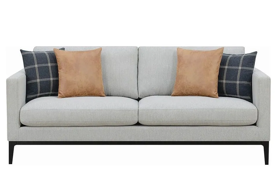 Apperson Light Grey Woven Texture 2-Seat Sofa