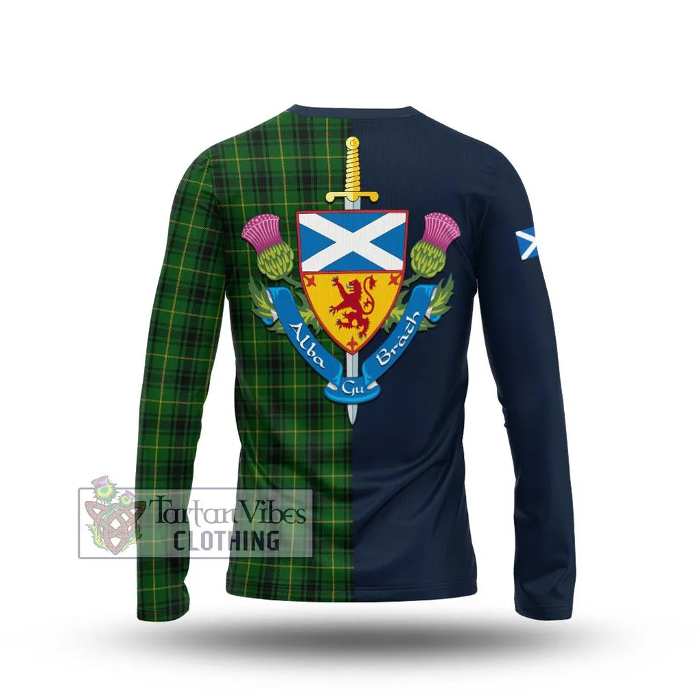 Arthur Tartan Long Sleeve T-Shirt Alba with Scottish Lion Royal Arm Half Style