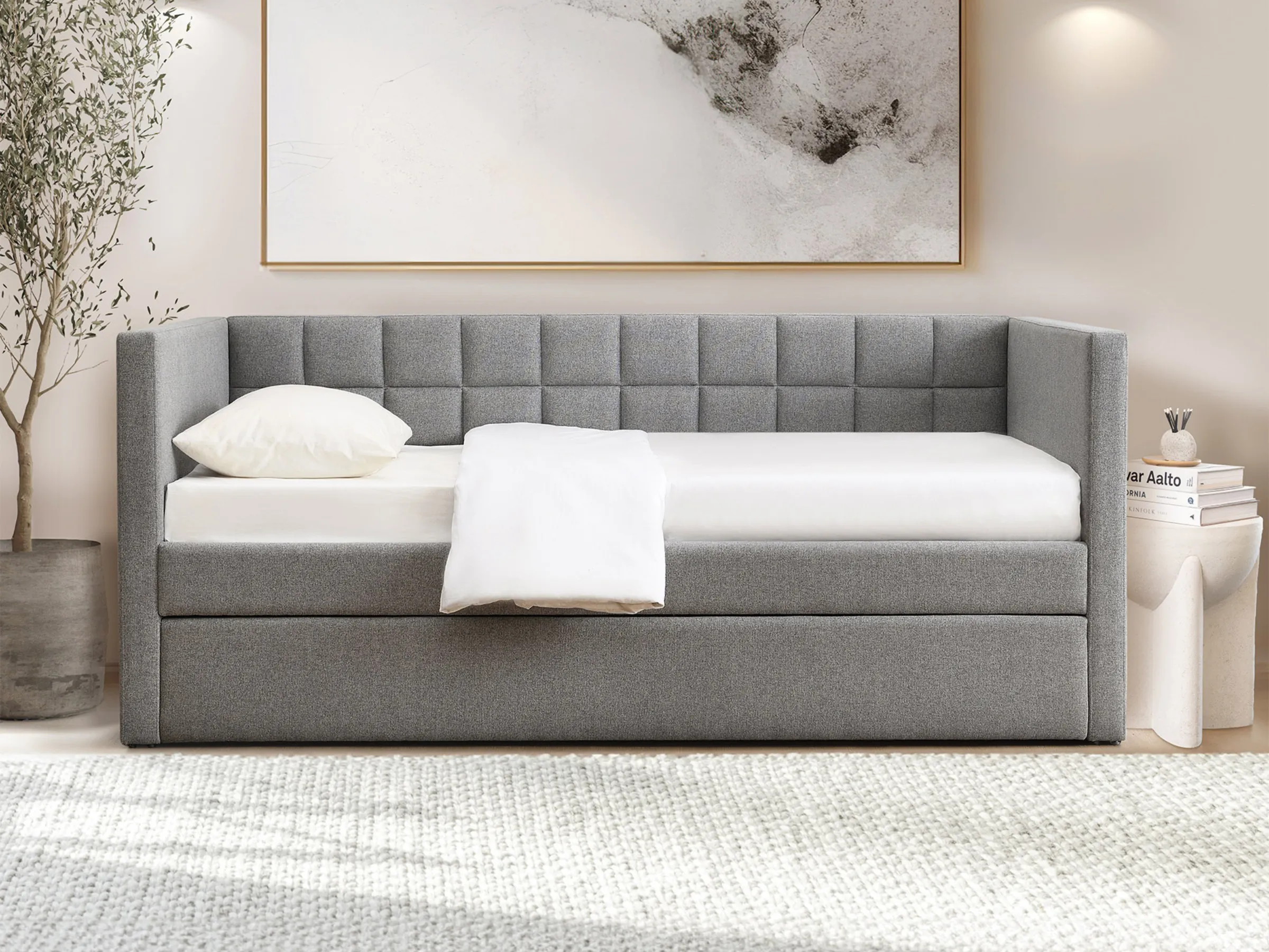 Aveline Upholstered Twin Daybed with Trundle