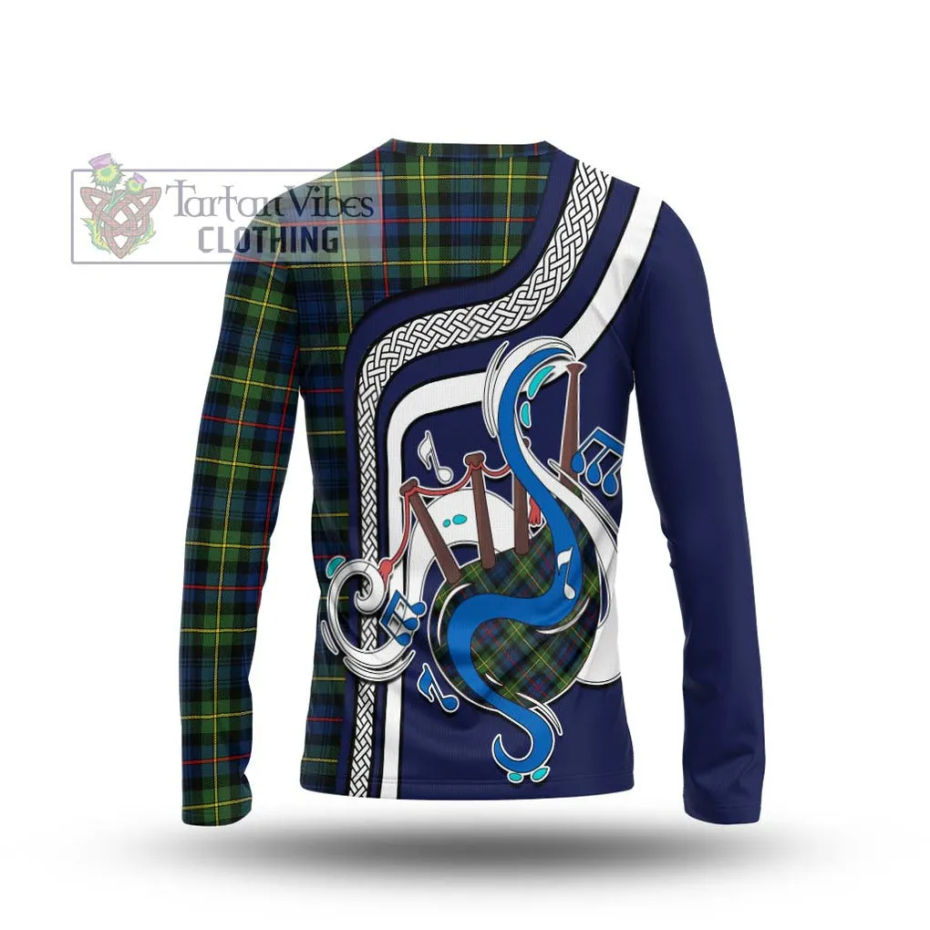 Bailey Modern Tartan Long Sleeve T-Shirt with Epic Bagpipe Style