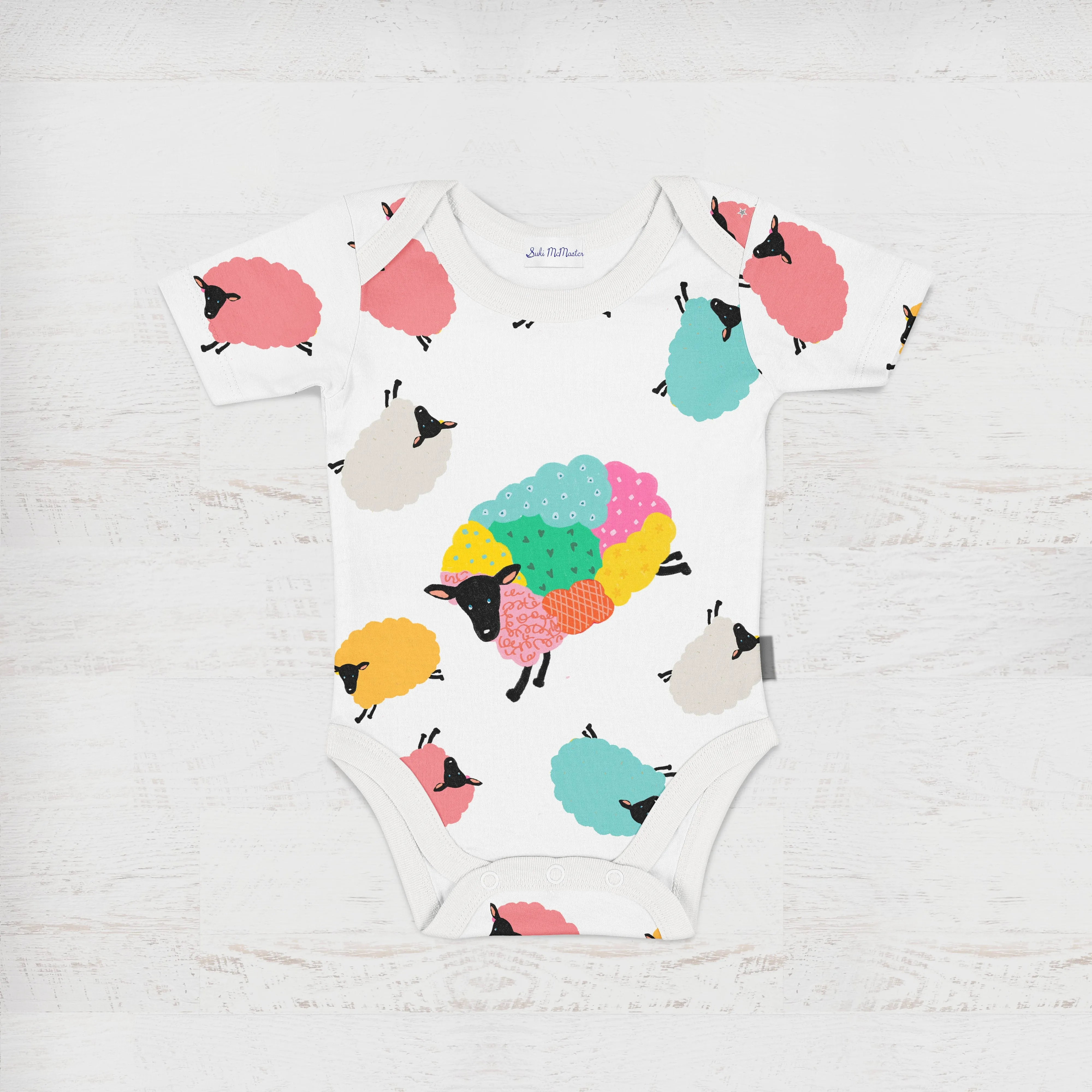 Bamboo Baby Onesie Romper - Candy Sheep by Suki McMaster