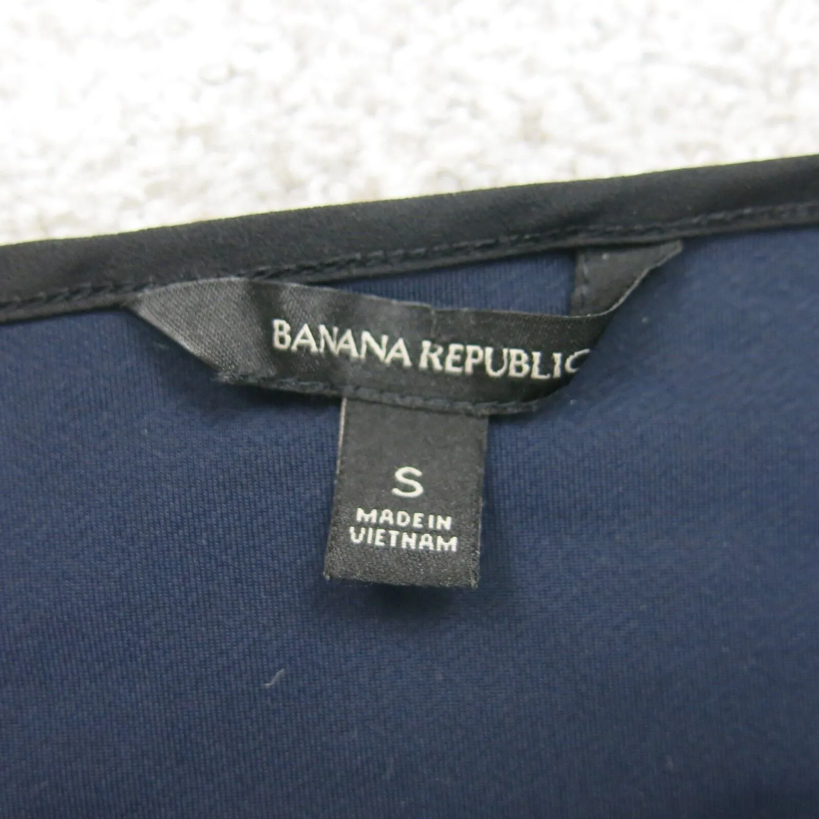 Banana Republic Womens Henley Neck Shirt Top Short Sleeves Dark Blue Size S