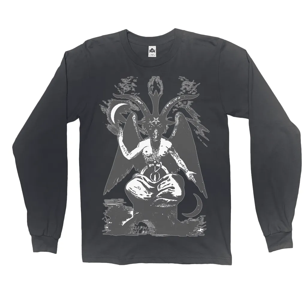 Baphomet the Sabbatic Goat Gray Print Long sleeve t-shirt