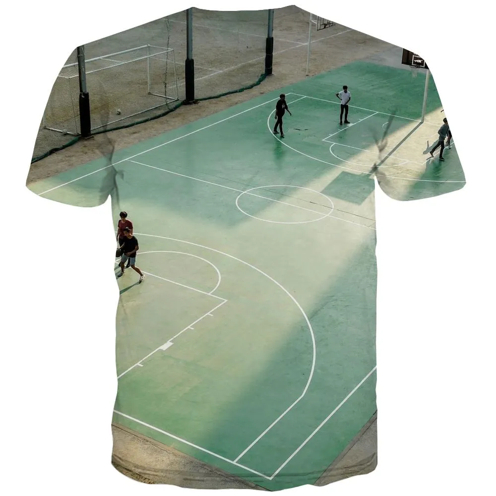 Basketball T-shirt Men Night View Tshirt Printed Galaxy Tshirt Anime City T-shirts 3d