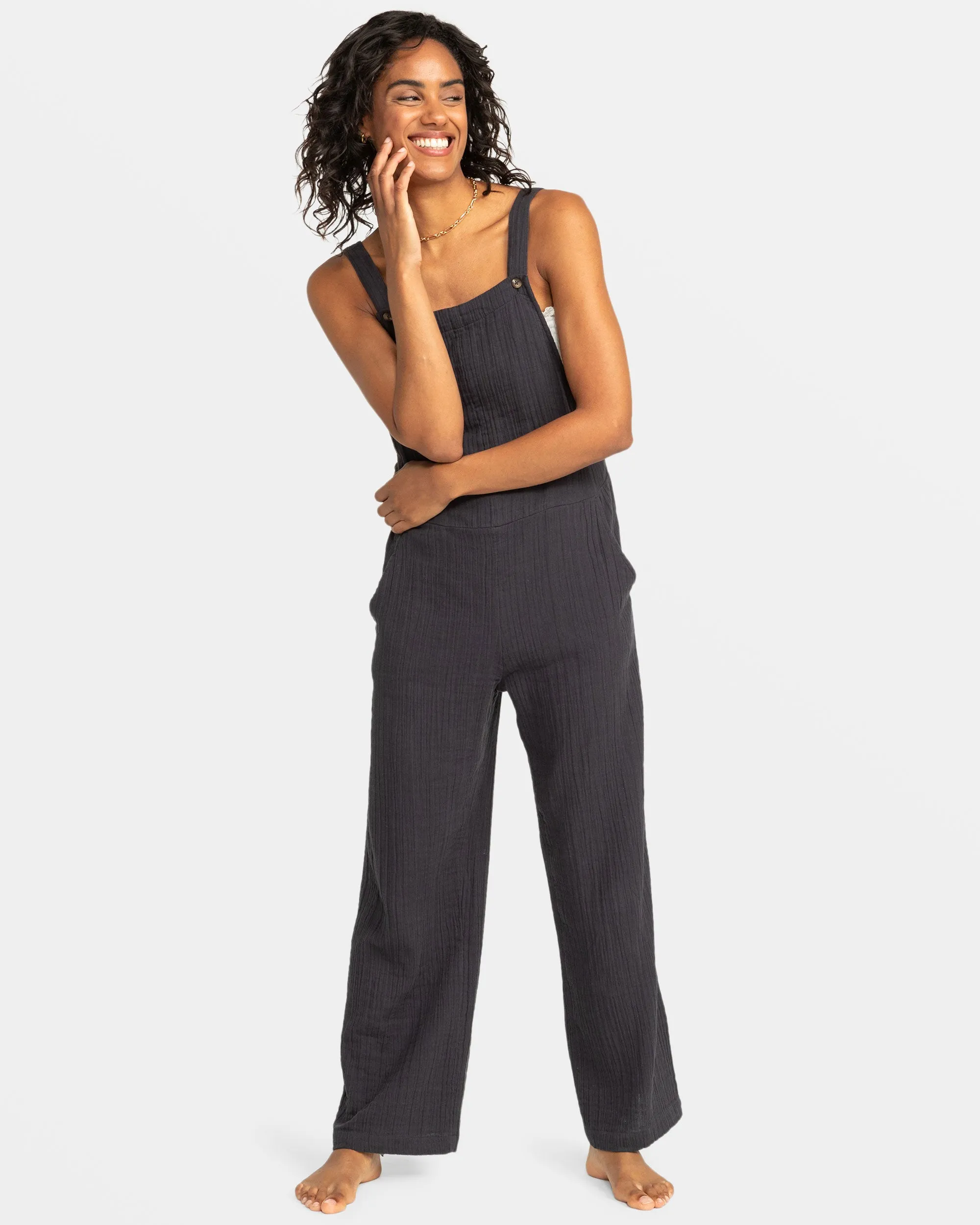 Beachside Dreaming Overall Jumpsuit - Phantom