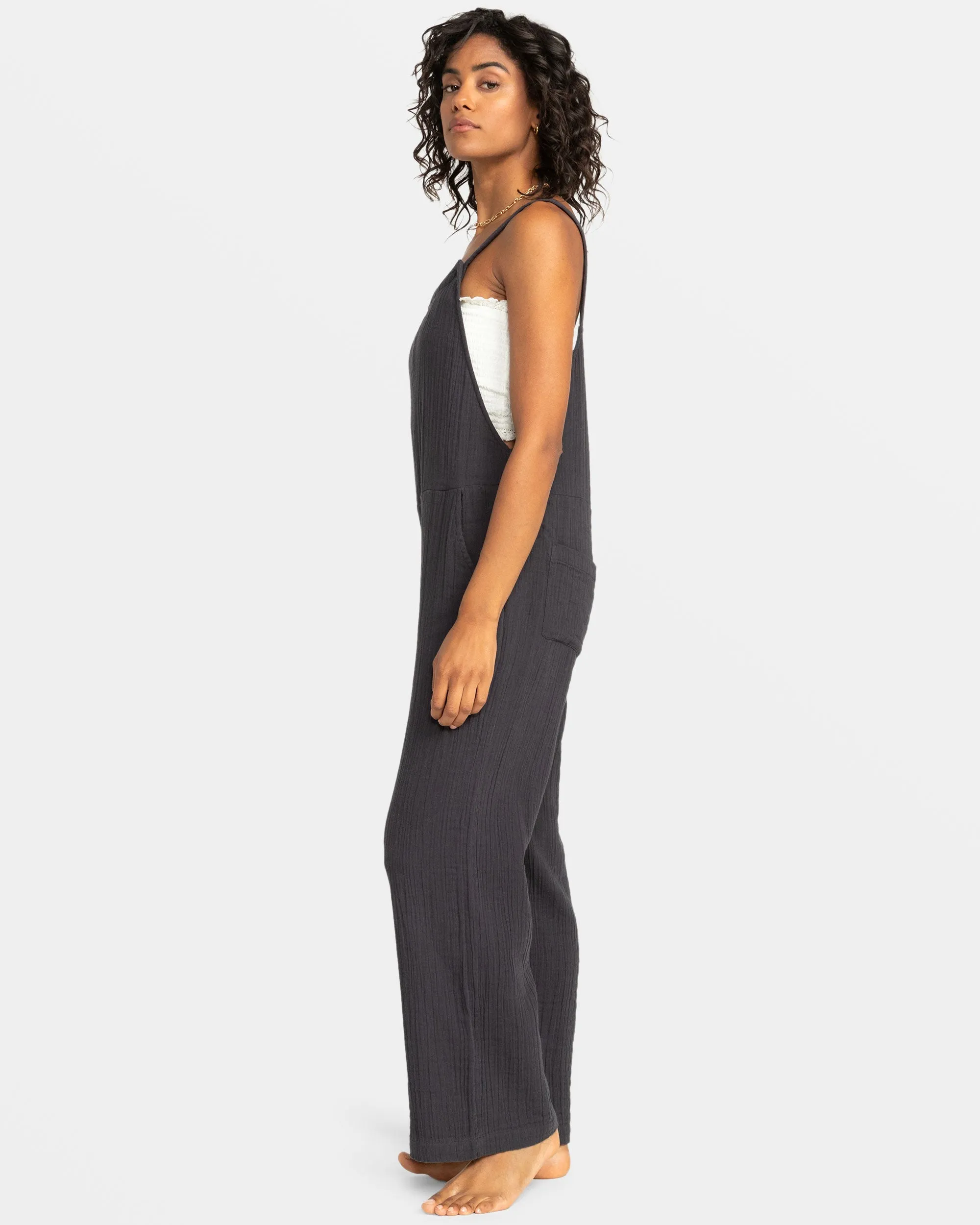 Beachside Dreaming Overall Jumpsuit - Phantom