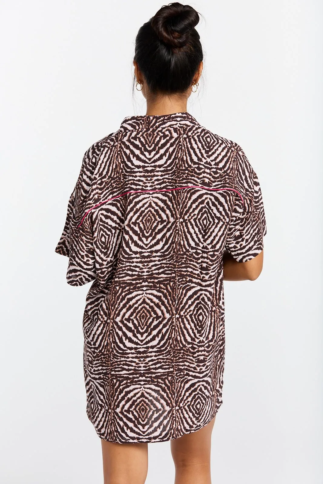 BENOA Aloha shirt dress-Safari