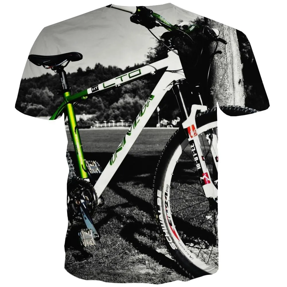 Bicycle T-shirt Men Metal Tshirts Casual City Tshirt Anime Psychedelic T-shirts 3d