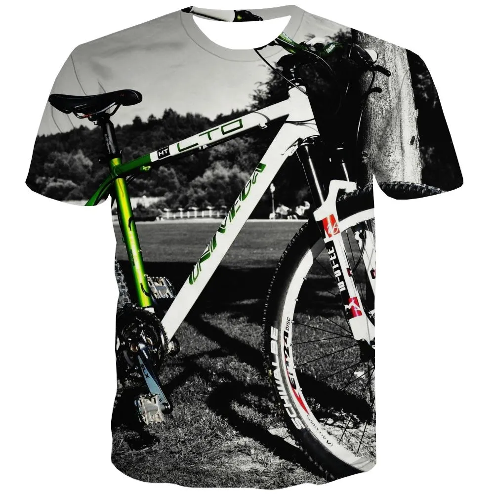 Bicycle T-shirt Men Metal Tshirts Casual City Tshirt Anime Psychedelic T-shirts 3d