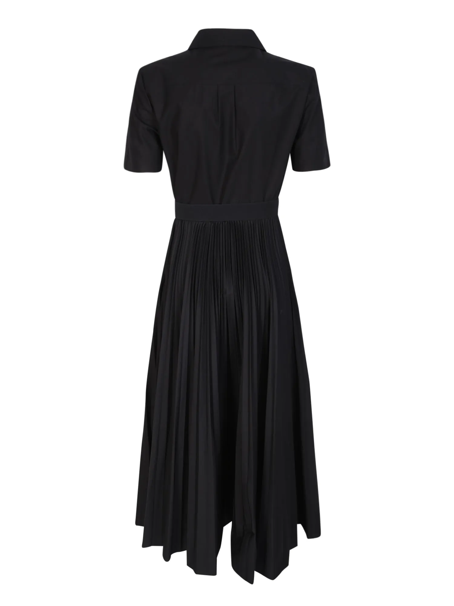 Black Pleated Shirt Dress