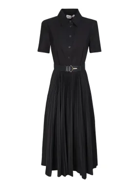 Black Pleated Shirt Dress