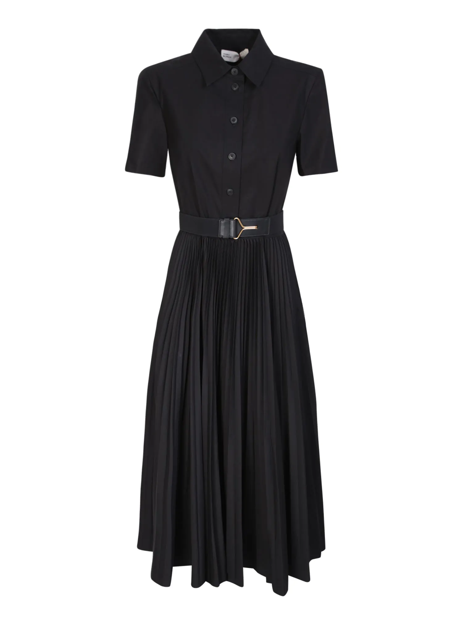 Black Pleated Shirt Dress