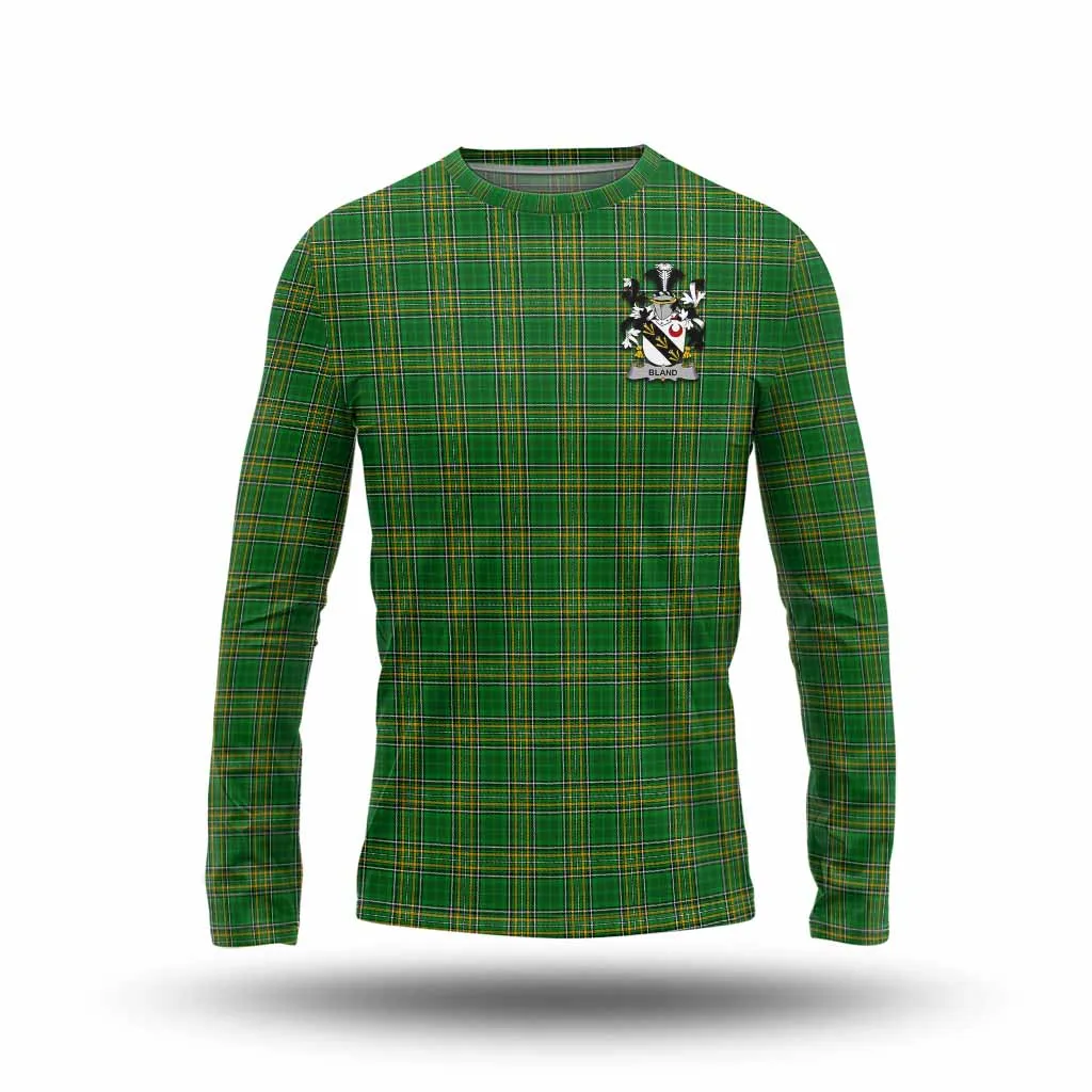 Bland Irish Clan Tartan Long Sleeve T-Shirt with Coat of Arms