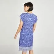 Blue Paisley and Geo Wave Tunic Dress