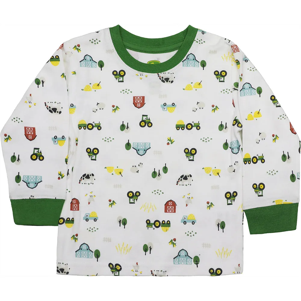 Boys' Tractor Scene Shirt & Overall Set J4S338BN