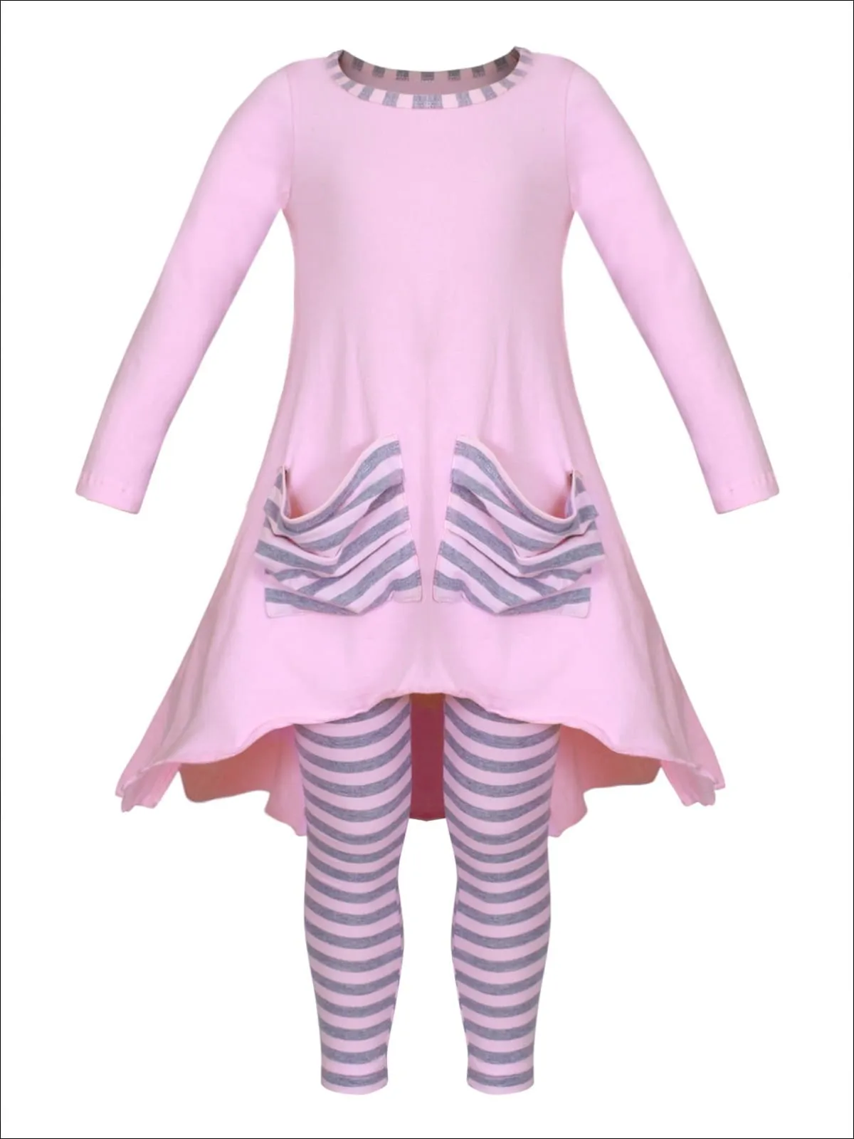 Candy Cane Slouch Pocket Tunic And Legging Set