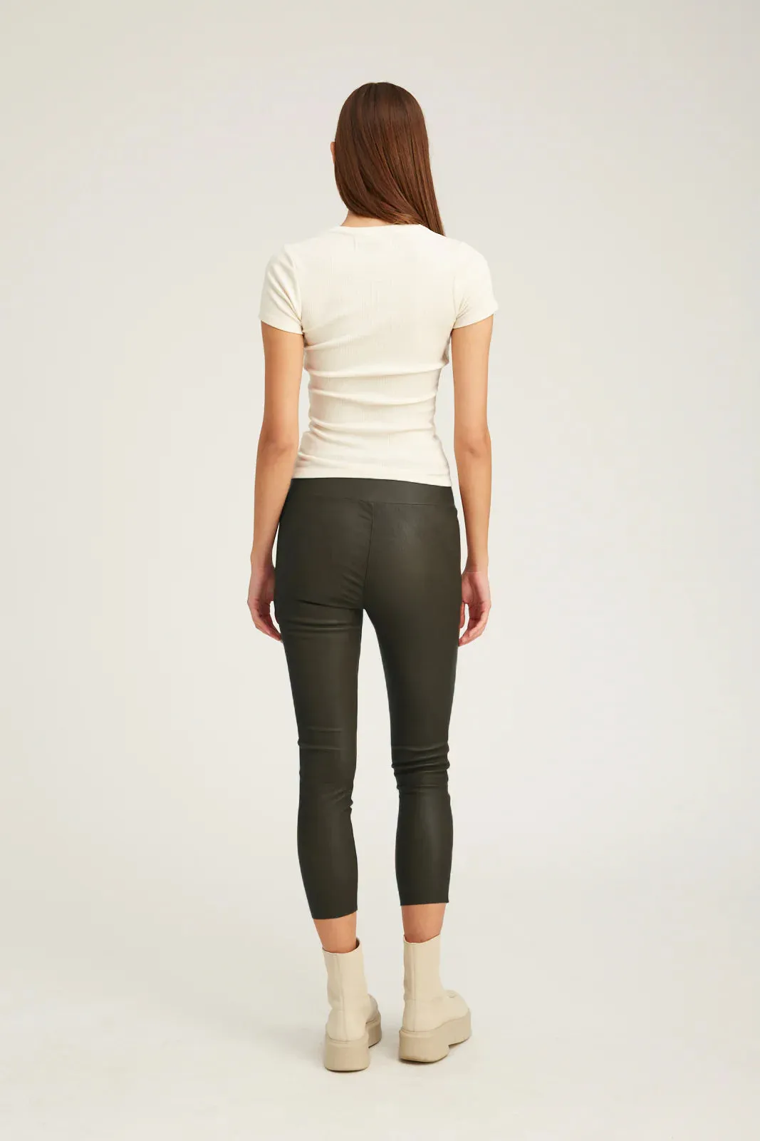 Capri Leather Legging - Cactus