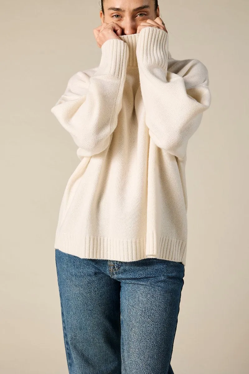 Cashmere Sunday Sweater in Winter White