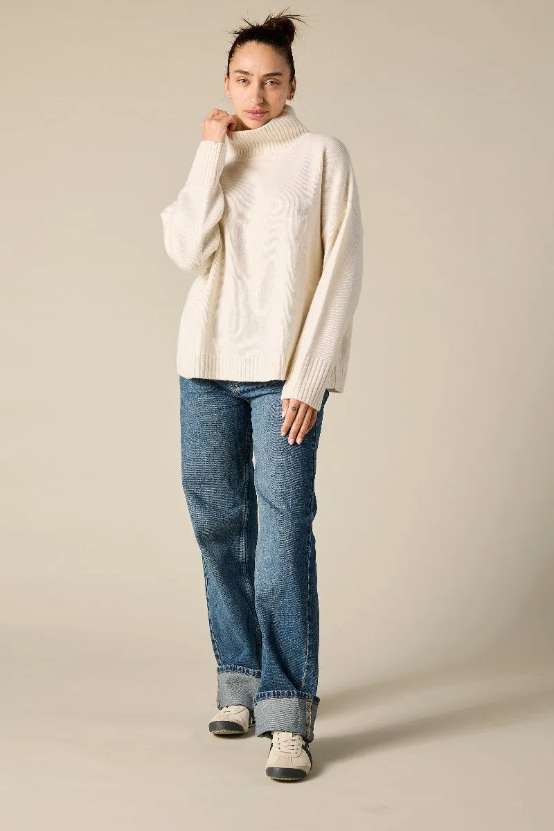 Cashmere Sunday Sweater in Winter White