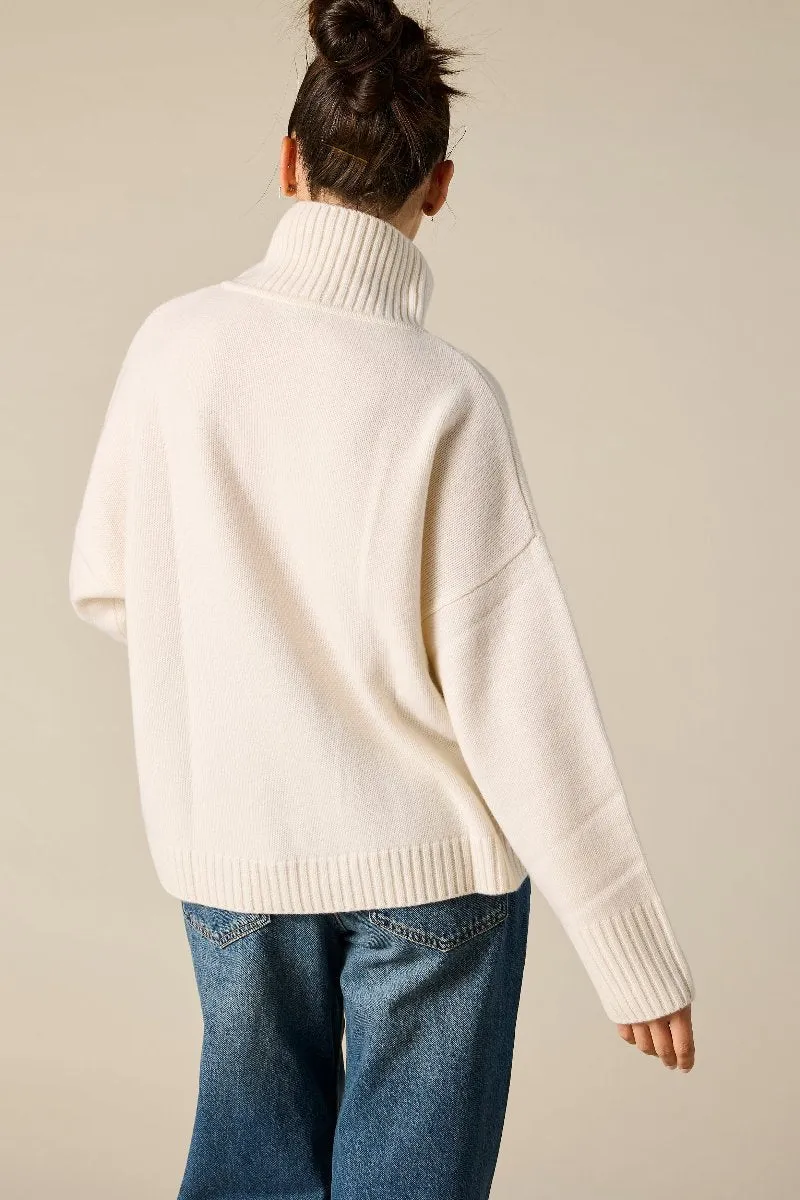 Cashmere Sunday Sweater in Winter White