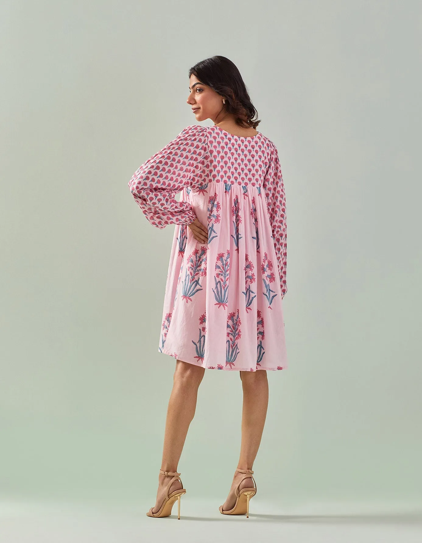 Chic Sophistication: Pink Hand-Block Printed Tunic