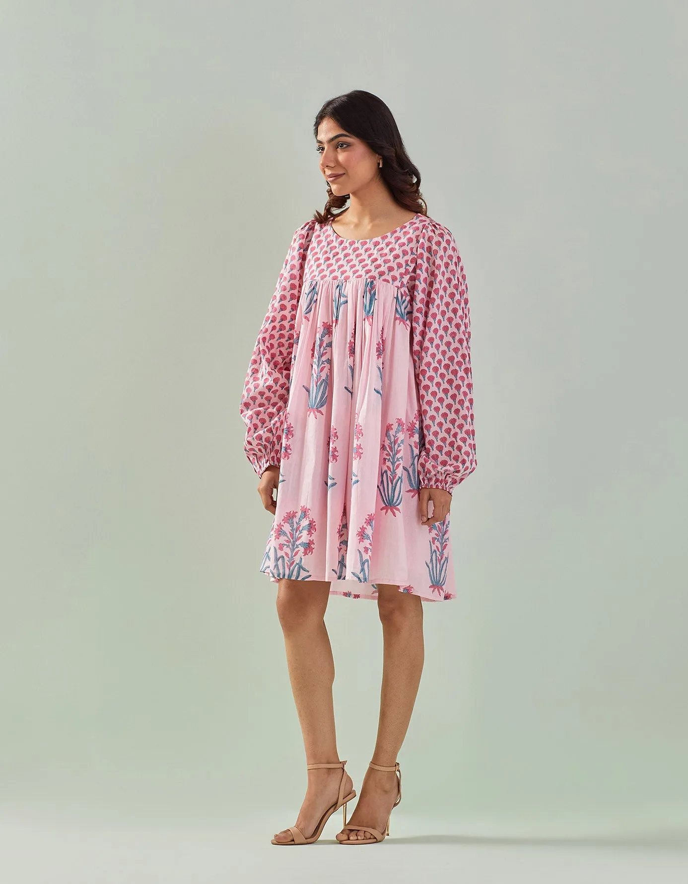 Chic Sophistication: Pink Hand-Block Printed Tunic