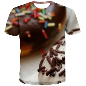 Chocolate T-shirt Men Brown T-shirts Graphic Delicious Shirt Print Bitter T shirts Funny