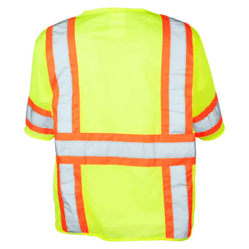 Class 3 Lime Flame Retardant Safety Vest with Zipper Front and Sleeves