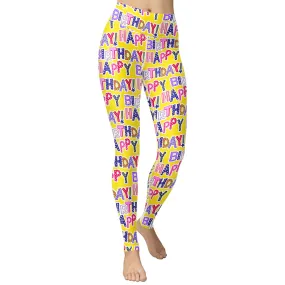 Colorful Birthday Yoga Leggings