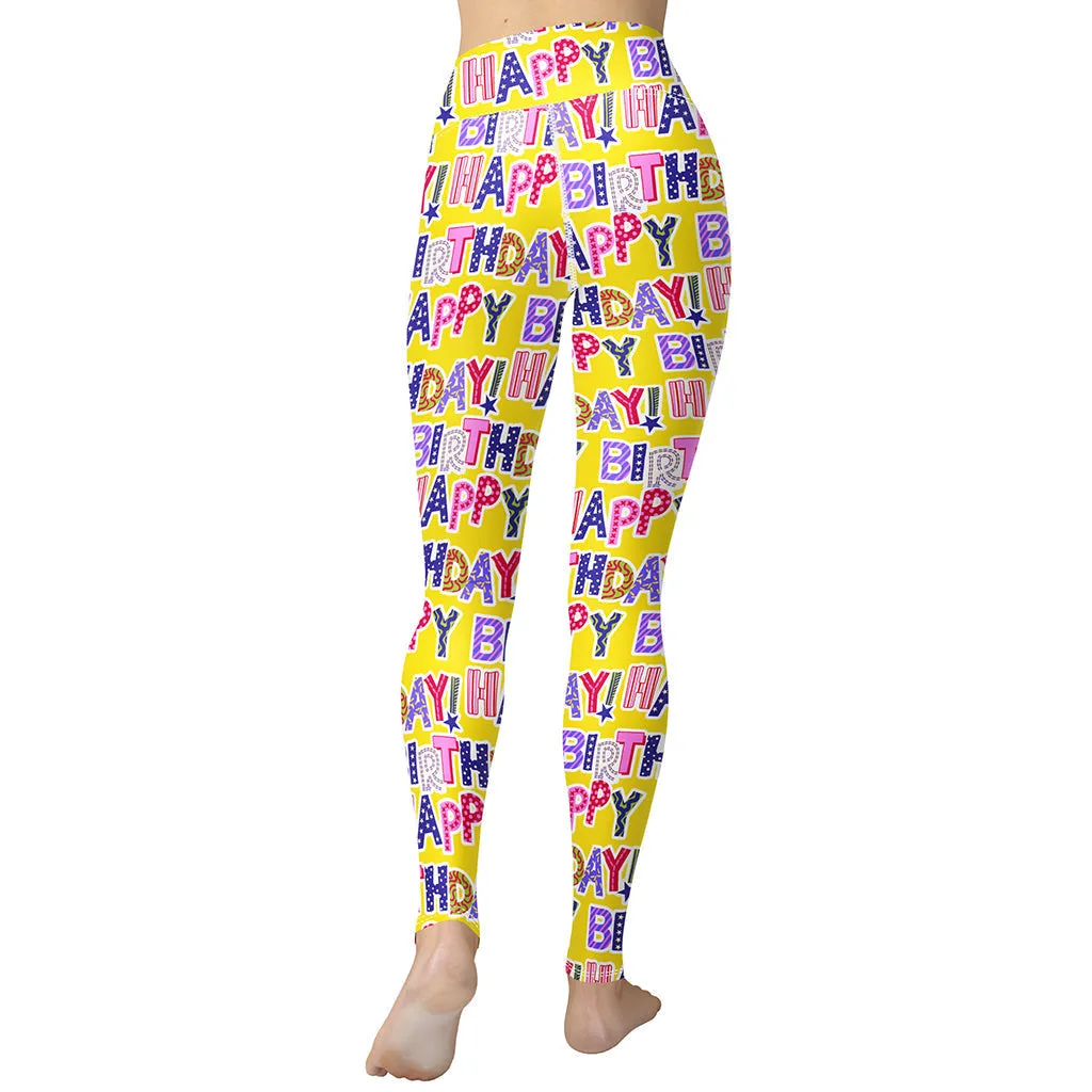 Colorful Birthday Yoga Leggings