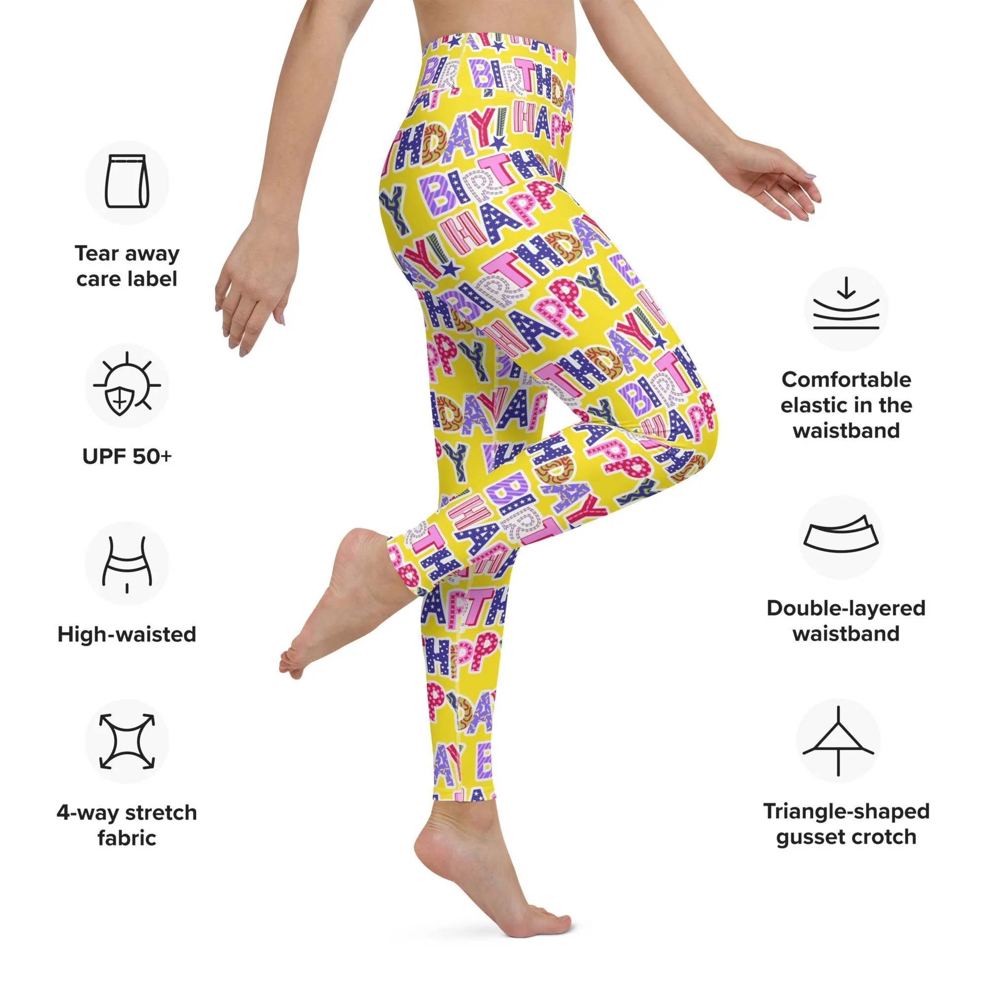 Colorful Birthday Yoga Leggings