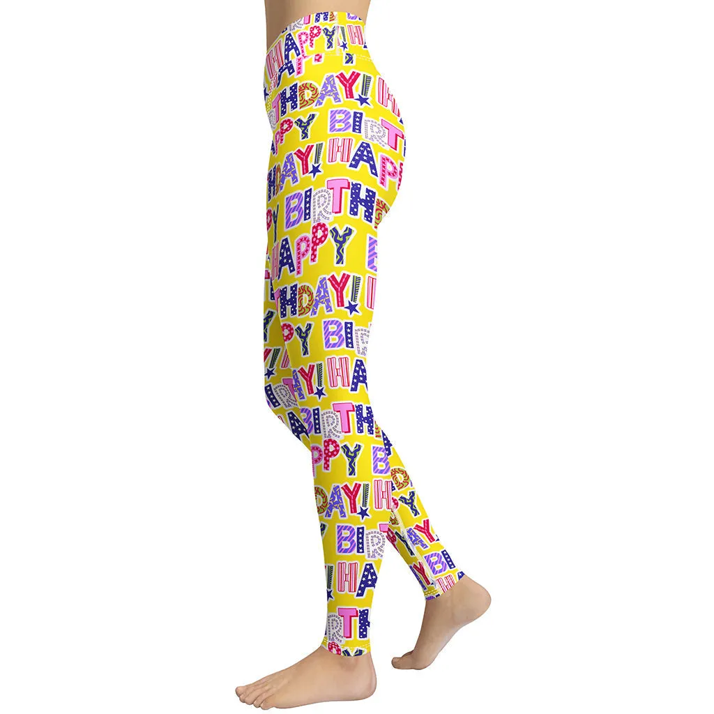 Colorful Birthday Yoga Leggings