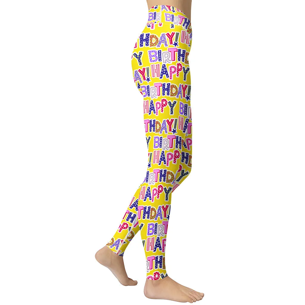 Colorful Birthday Yoga Leggings