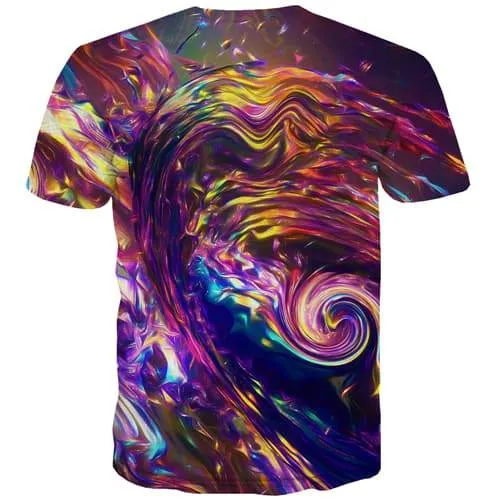 Colorful T shirts Men Abstract T shirts Funny Dizziness Tshirts Casual Psychedelic Shirt Print Hilarious Tshirt Anime